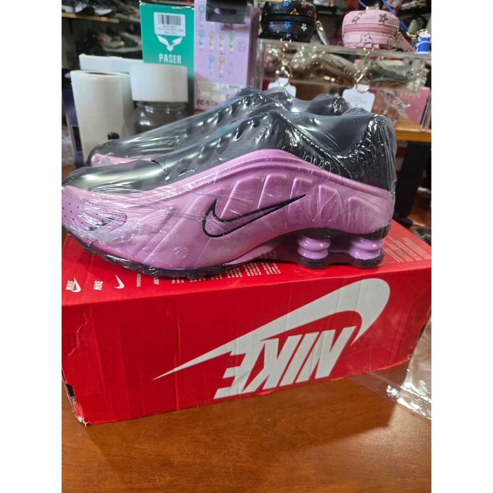 Nike Shox R4 Black Light Magenta AR3565-014 Womens 8.5 Running Shoes